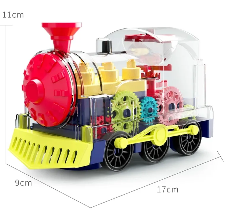 Transparent Gear Train Electric Universal Car Children's Toy Car Model 2-3 Year Old Gift for Boys and Girls