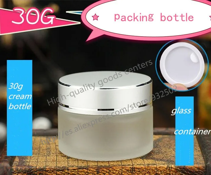 100pcs 30g Frosted Glass jars, 30ml Skin Care Cream bottles, 1 Fl Oz Glass Cosmetic Containers