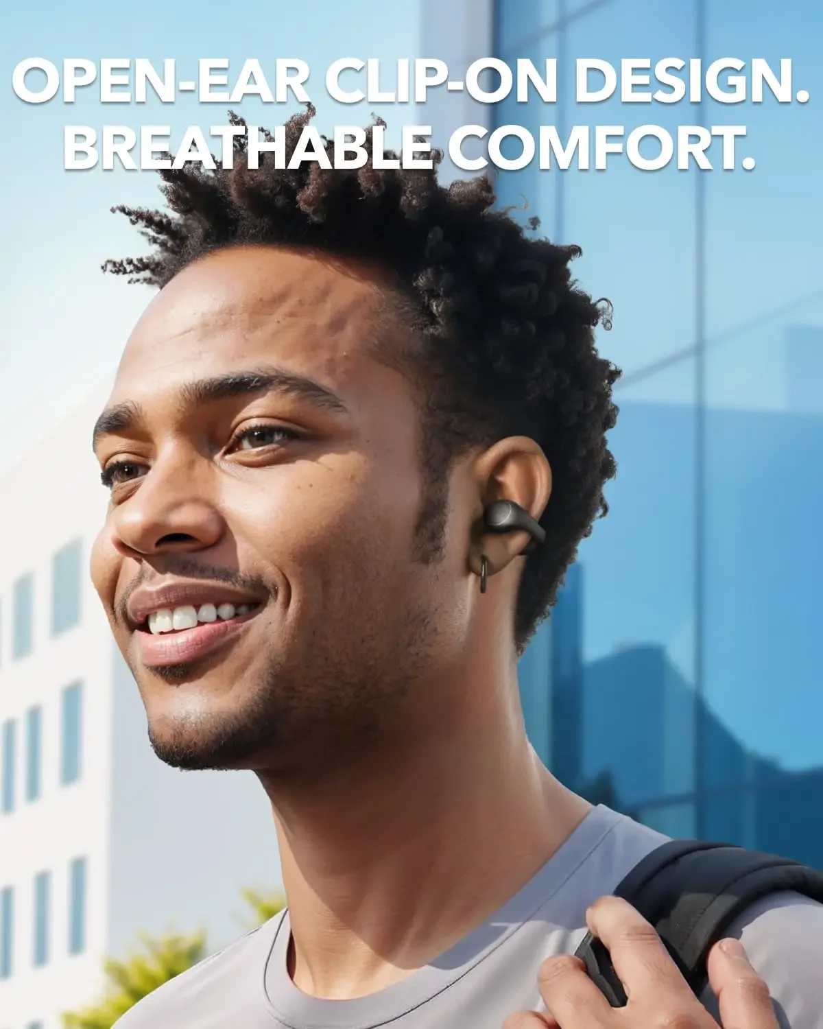 Anker Soundcore C40i, 오픈 이어 이어버드, 클립온 헤드폰, 유연한 조인트 디자인, 버튼 컨트롤, A3331