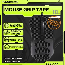 TALONGAMES-Cinta de agarre para ratón Razer Deathadder V2 Pro, absorción de sudor de Palma, antideslizante, corte para encajar, fácil de aplicar, 1 paquete