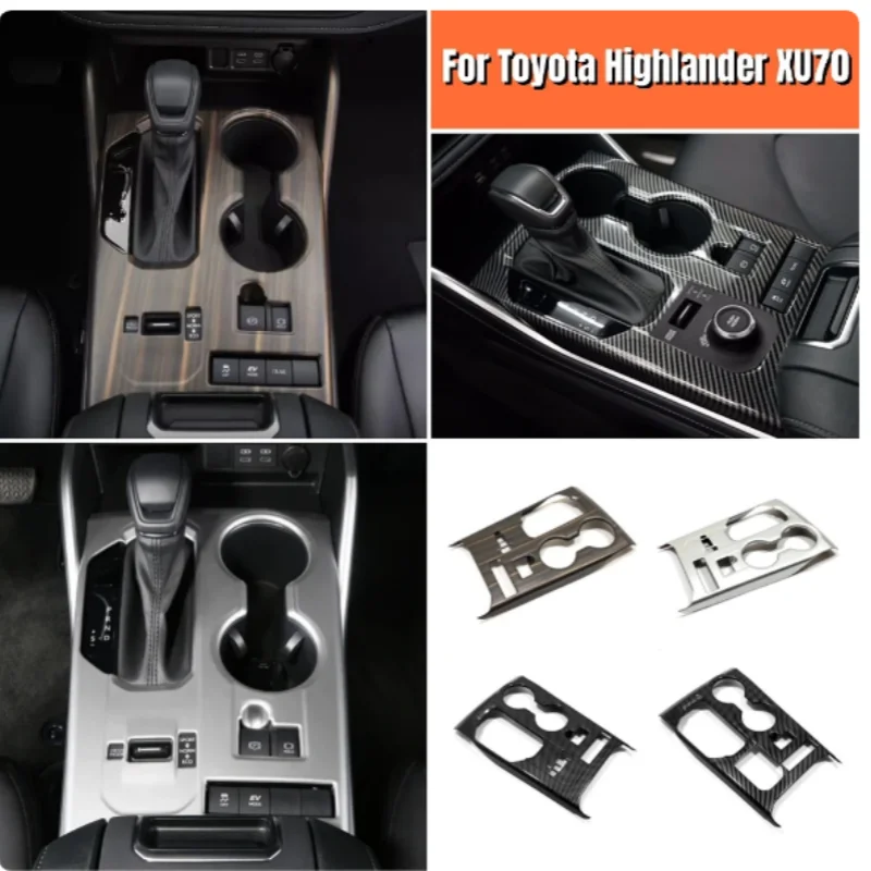 

For Toyota Highlander 2021-2024 Car ABS/ Inner Middle Shift Stall Paddle Cup Switch Frame Lamp Trim Sticker Armrest