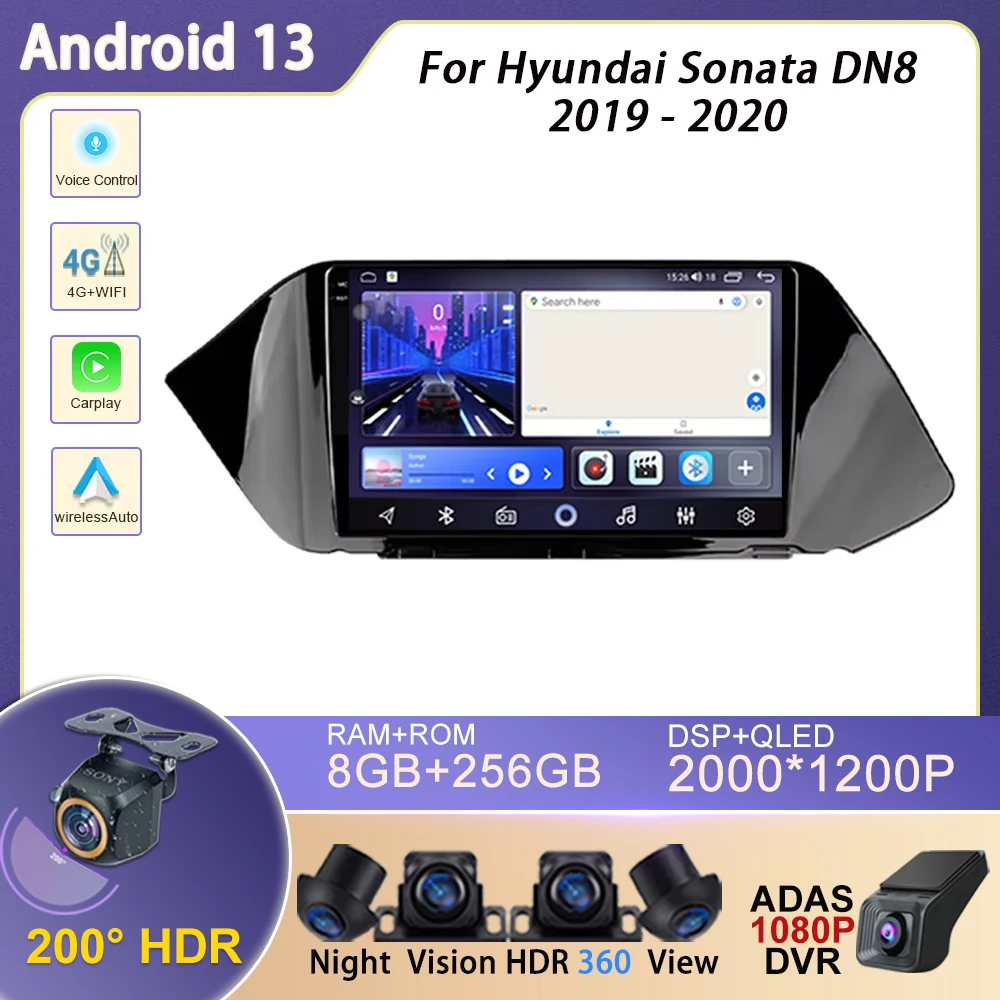 

Auto Car For Hyundai Sonata DN8 2019 - 2020 Android Navigation Radio Video Multimedia Player GPS Audio Autoradio HDR Screen Dash