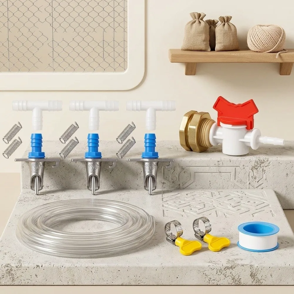For rabbit cage water dispenser with dual spring spout that simulates natural drinking supporting hydration in breeding setups