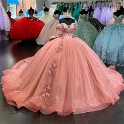 Classic Sweetheart Quinceanera Dress Ball Gown 2024 Elegant Appliques 3D Flower Dress Elegant off-shoulder Gown 16 Party Gown