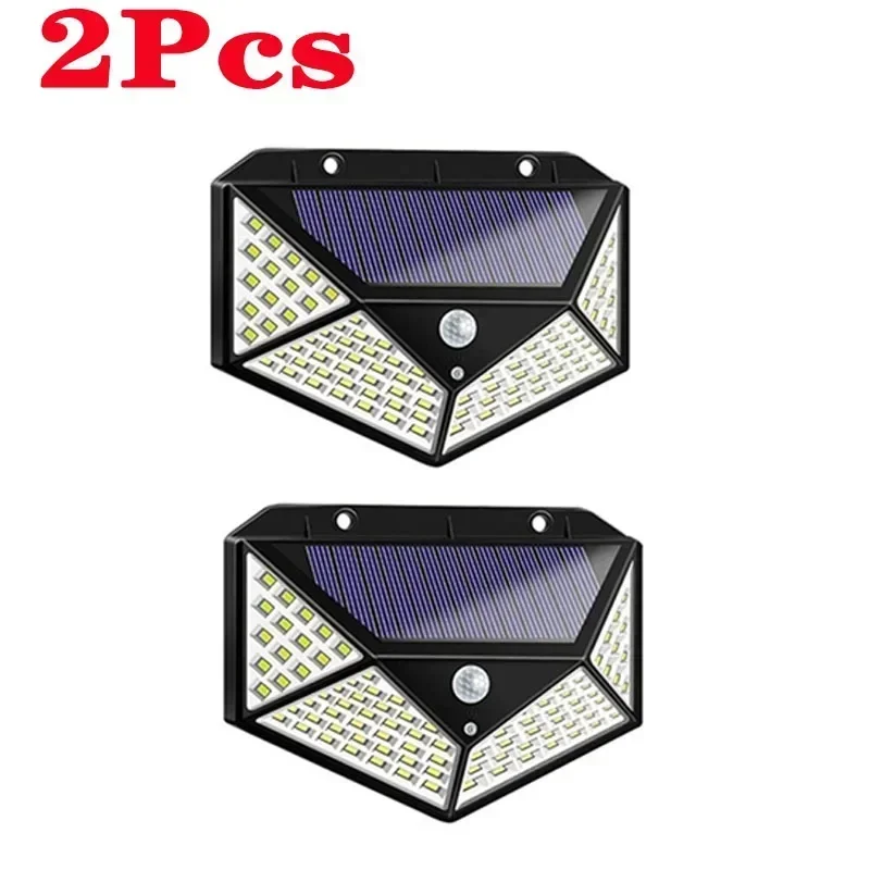 1/2/4 Stuks 100 LED Solar Wandlampen Outdoor Solar Lamp Bewegingssensor Zonne-energie Zonlicht Straatverlichting voor Tuin Nachtlampje