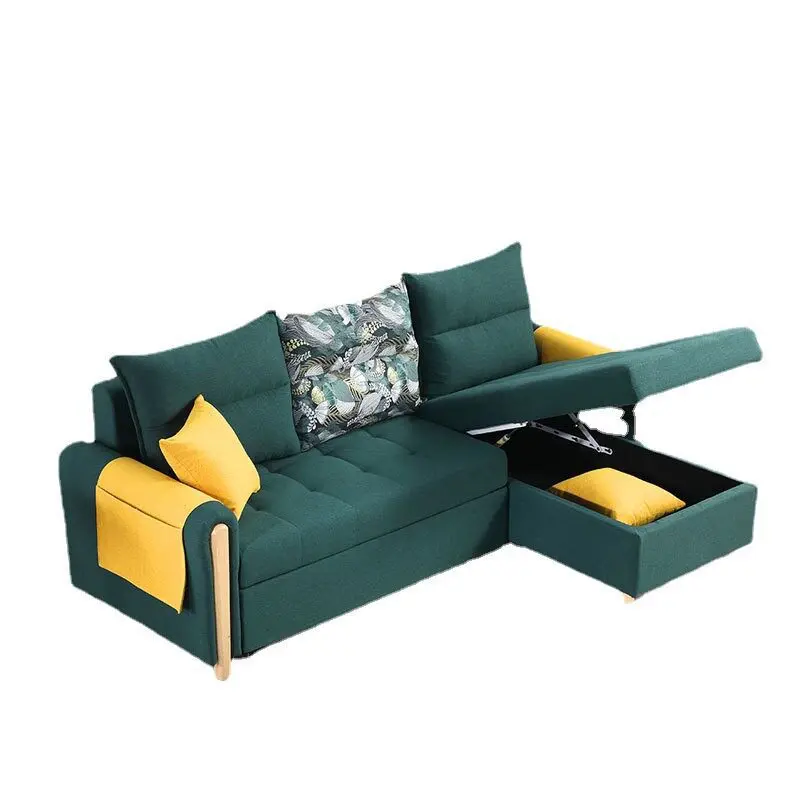 Fabric concubine sofa bed, pull-out dual-purpose multi-functional folding sofa