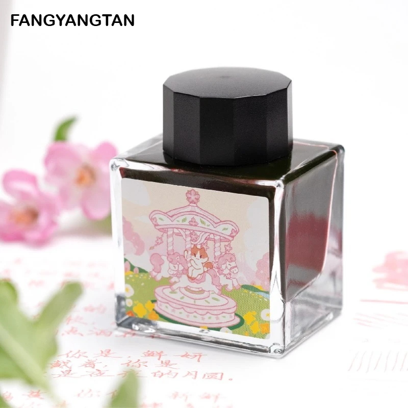 Spring Limited FANGYANGTAN 49 Kolorów 50/20ml Błyszczący Tusz do Pióra Wiecznego Bez Włókien Węglowych do Pióra do Maczania w Szkle Artykuły Papiernicze Szkolne — zdjęcie produktu 2