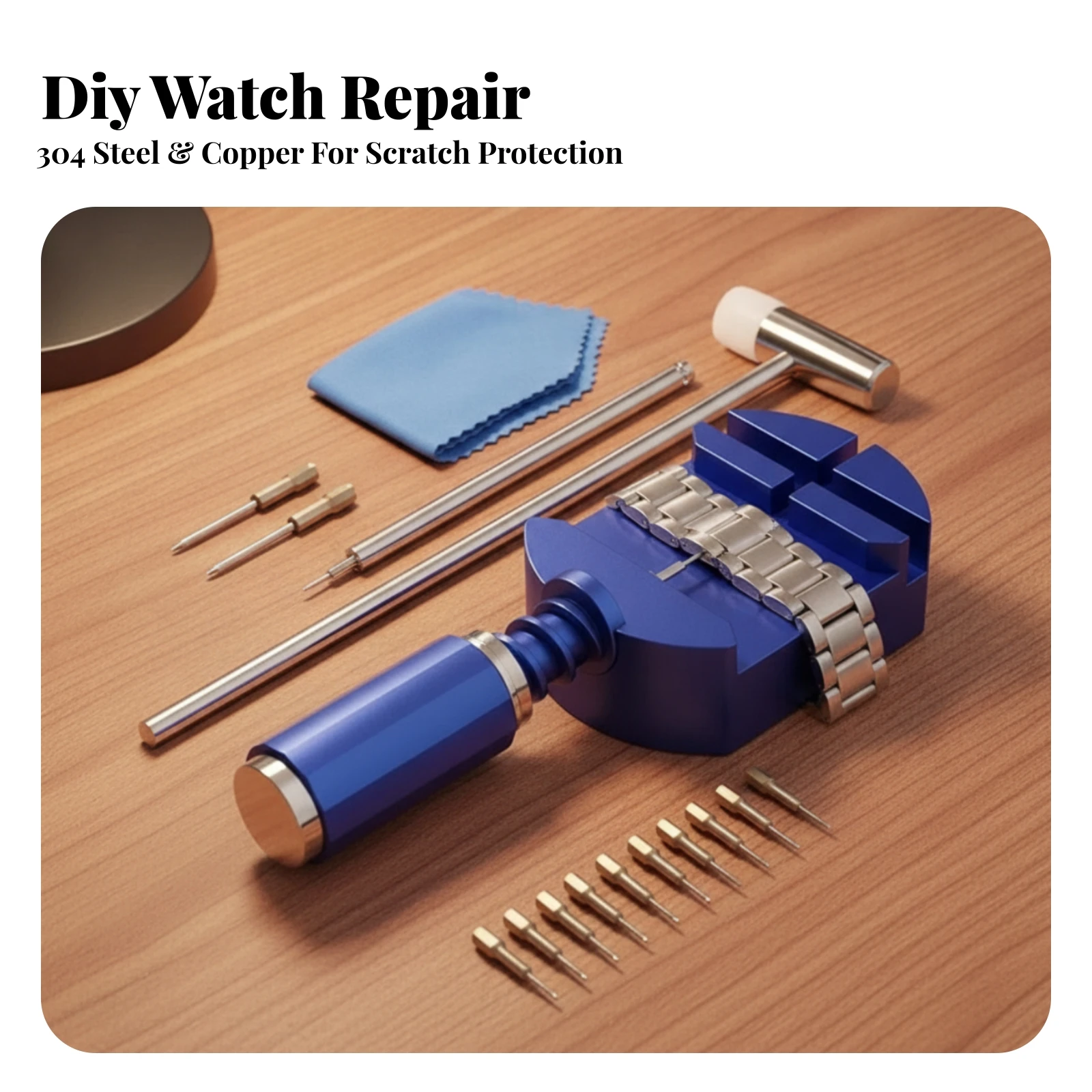 16 Pieces Watch Band Link Remover Replaceable Watch Link Removal Tool Kit Bracelet Adjustment Tool Multifunction Stainless Steel
