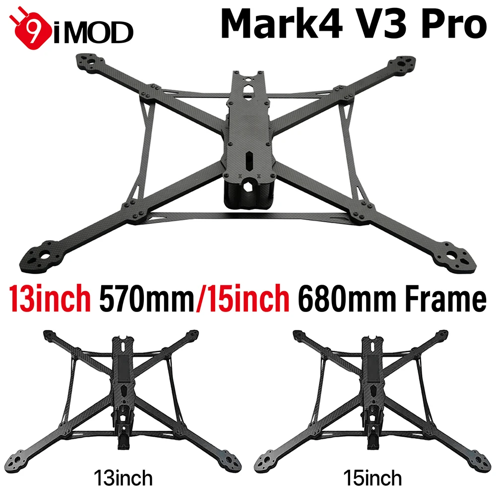 

MARK4 FPV Carbon Fiber Frame V3 Pro Kit 13inch 570mm 15inch 680mm 8mm Arm