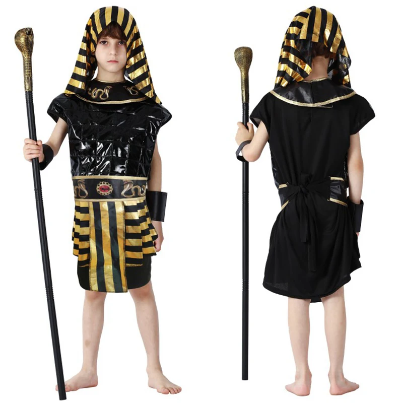 Disfraz Infantil de Halloween para Niños, Príncipe Faraón del Antiguo Egipto, Cleopatra, Cosplay Infantil Sin Cetro ni Tocado