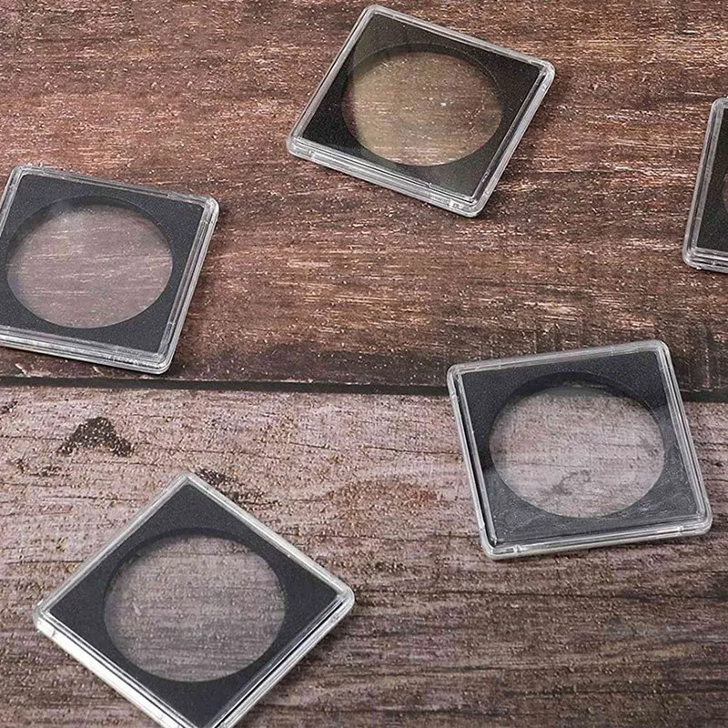 BAAY 40 Pcs Silver Dollar Coin Holder, 2 X 2 Half Dollar Coin Holder Coin Capsule Coin Snap Plastic Coin Holder, 37.5Mm