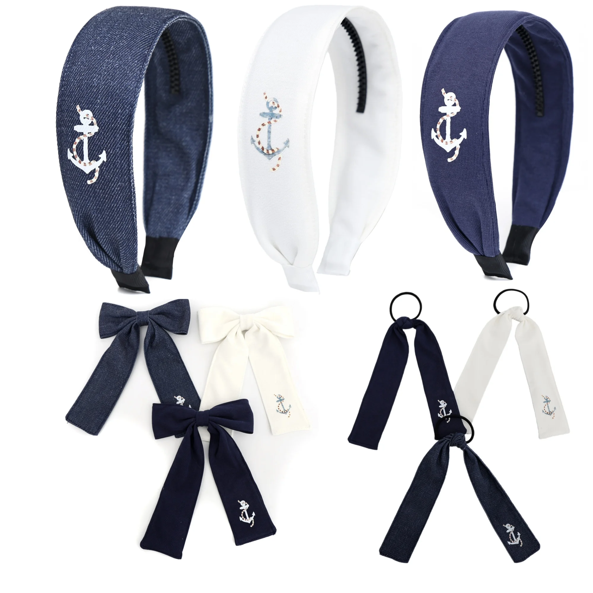 

Заколки для волос с аппликацией в виде морского руля, темно-синие, для девочек, в комплекте с аксессуарами для волос и повязкой на голову