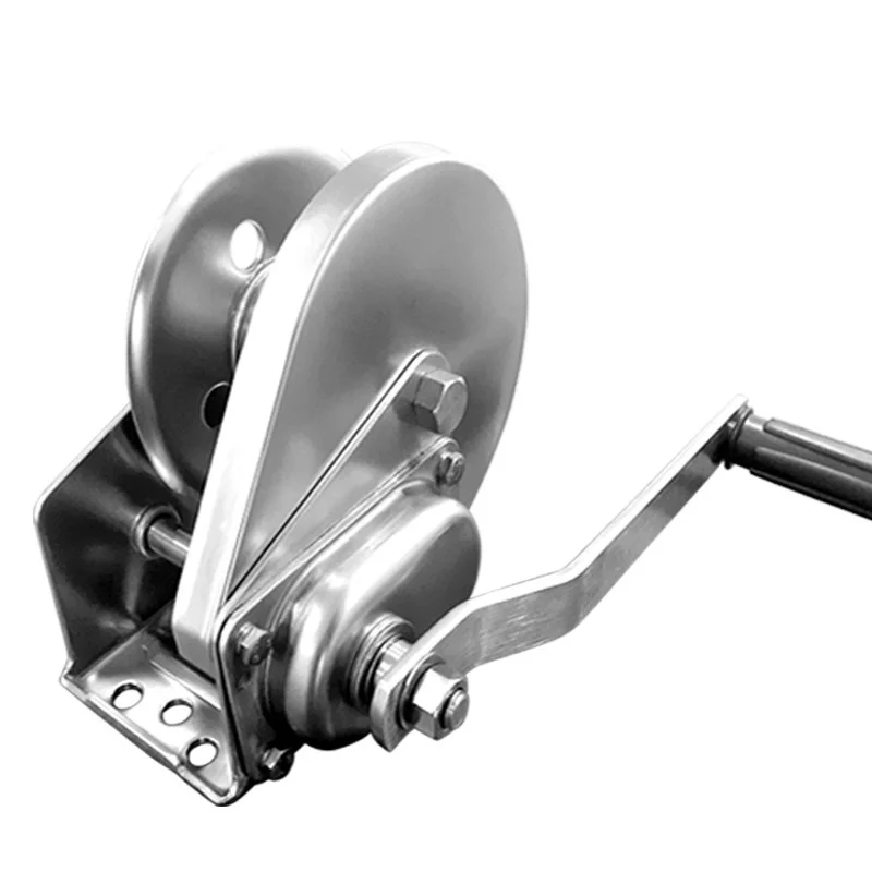 304 Stainless Steel 1200LBS 800LBS Manual Winch With Bidirectional Self Locking For Lifting Towing And Hoisting Equipment