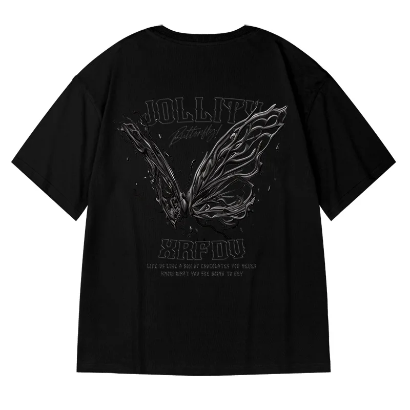 

Motorcycle 2025 Summer Hot Style Creative Printing on the Back Cool Trendyy Street Style Men's T-Shirt