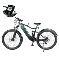 Accolmile Ebike Adult Mens Electric Bike with BAFANG 750W Mid Drive Motor 48V 20Ah 960Wh Battery 9 Speed Full Suspension Bicycle