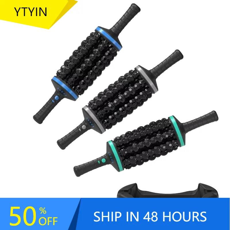 

YTYIN Daily Relax Rechargeable Roller Massager Cellulite Fat Removal Lymphatic Drainage Stick for Foot Neck Pain Relief Massage