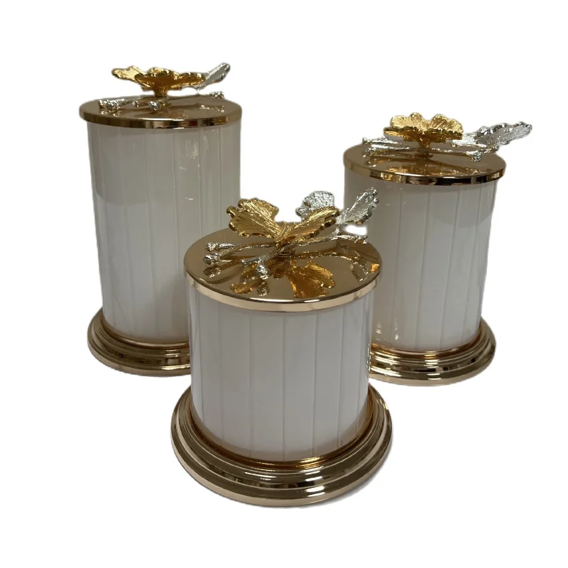 Delicate Metal Butterfly Candy Jar Storage Box European Cotton Swab Box Nut and Biscuit Jar Storage Container Home Decoration