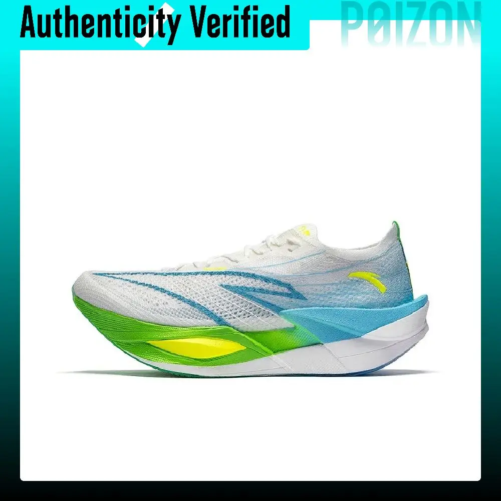 Anta C202 6.0 PRO Fabric Quiet Low top Nitrogen Technology Marathon Running Shoes Men's White Blue 112615576R-5