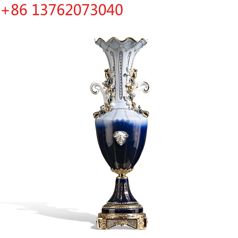 

Yjq Home Decoration High-End Vase Ceramic Inlaid Copper Crafts Creative Ornaments