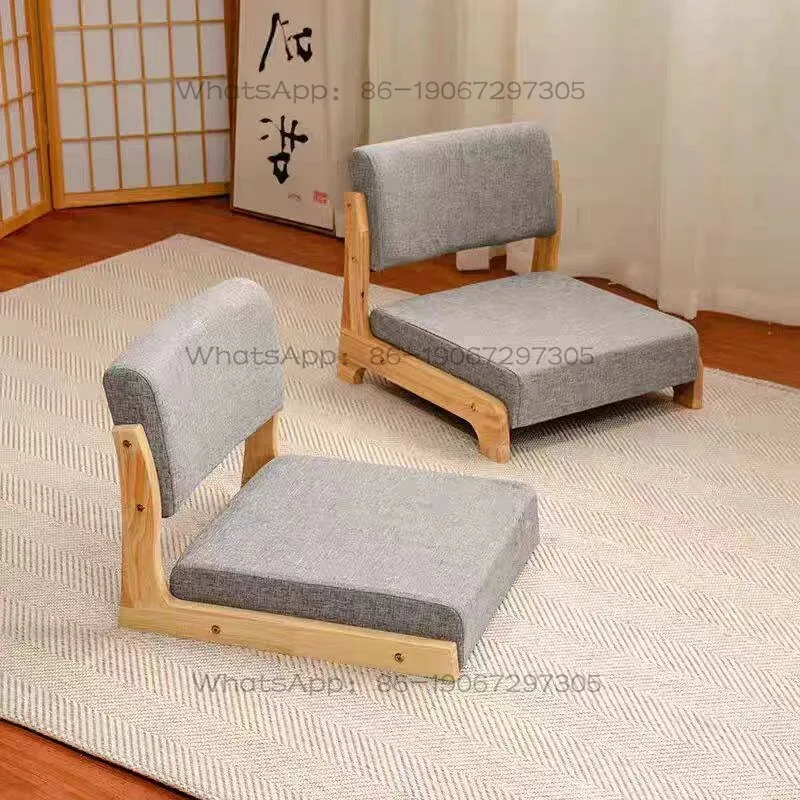 Xujun1105641611  Japanese-style Chair, Tatami Chair, Backrest Stool, Coffee Table, Solid Wood Legless Seat, Bay Window Chair