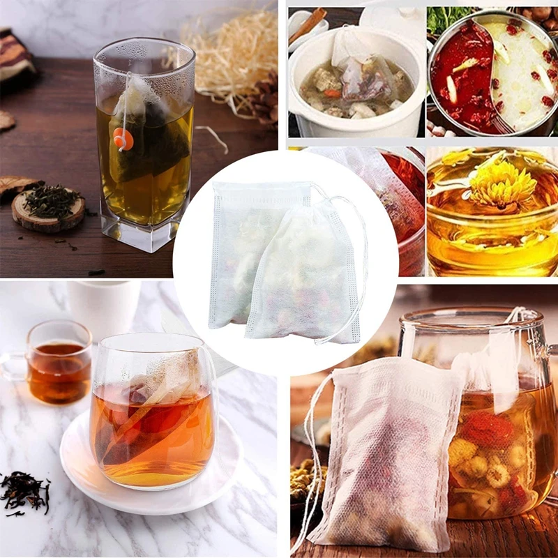 Disposable Tea Bags Multi-size   for Loose Leaf  Empty Large Scented Bag Iced Coffee Filter  Drawstring Pouch 