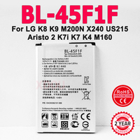 BL-45F1F High Quality Replacement Battery For LG K8 K9 M200N X240 US215 Aristo 2 K7i K7 K4 M160 Phoenix 3 New Phone Bateria
