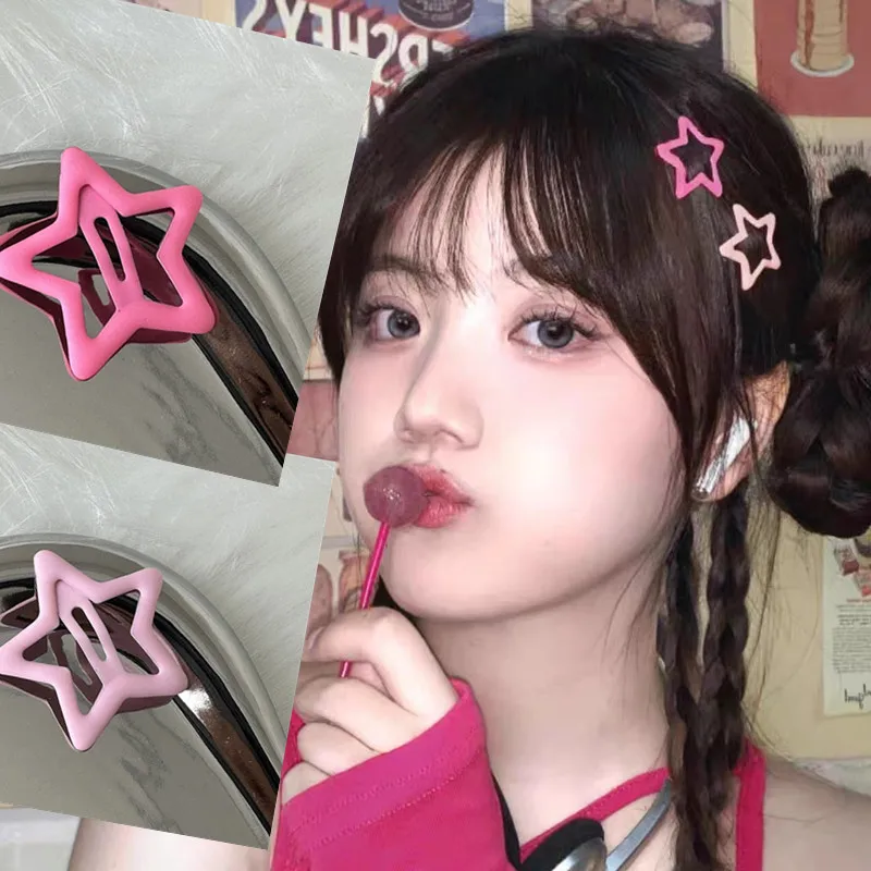 Хит продаж, заколка со звездами, зажим для волос, металлическая заколка, заколка для волос в форме звезды, твердые заколки для волос с пентаграммой, Красочные заколки, аксессуары для волос