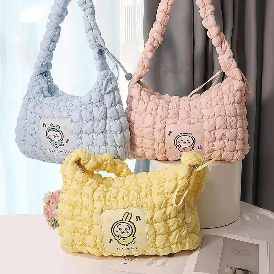

MINISO Sanrio Leisure Wrinkles Cloud Bag Cute Cartoon Bag Girl All-match One Shoulder Portable Slant Trend Fashion