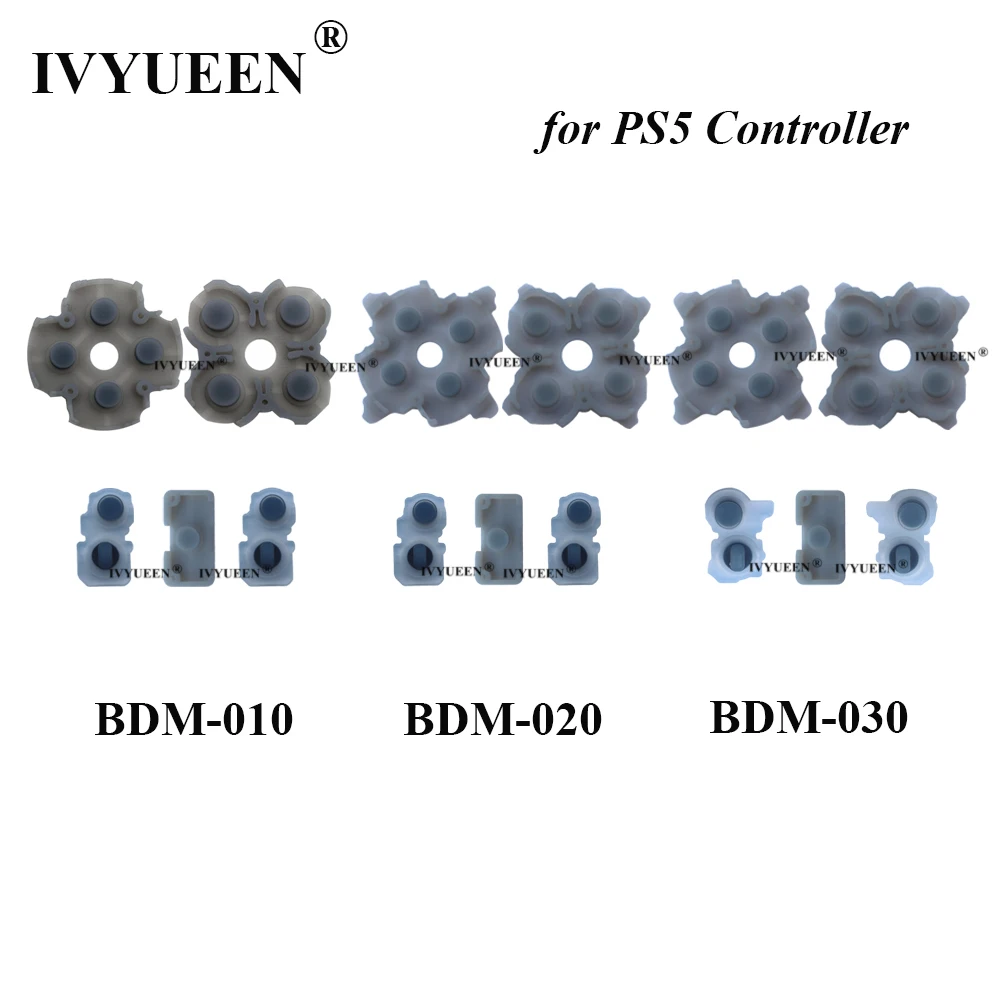 IVYUEEN for PlayStation 5 PS5 Slim Controller Conductive Rubber Adhesive Button Pad Keypads for DualSense BDM 010 020 030