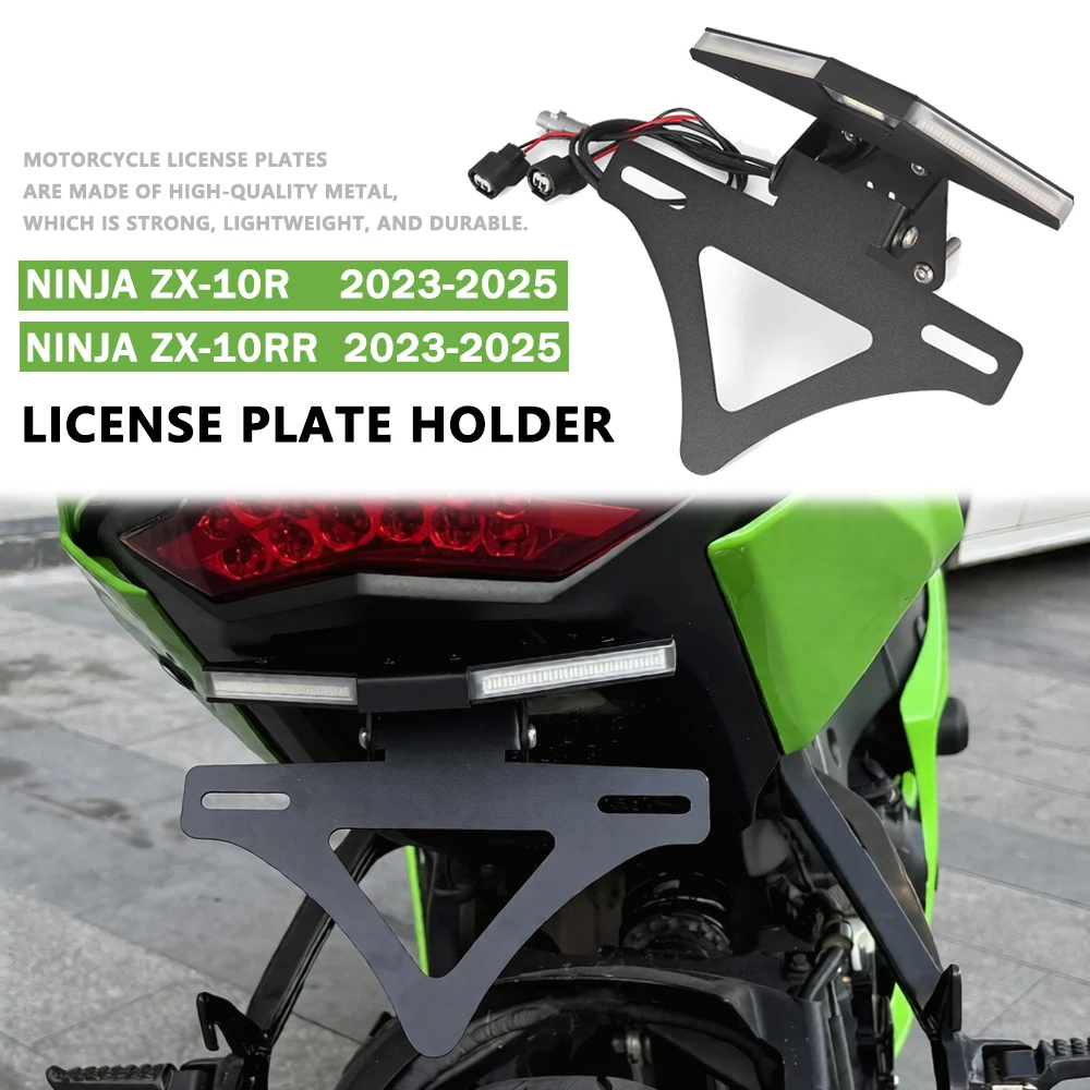 

Motorcycle Tail Tidy License Plate Holder For KAWASAKI Ninja ZX10R ZX-10R ZX10RR ZX-10RR 2023-2025 Fender Eliminator Bracket