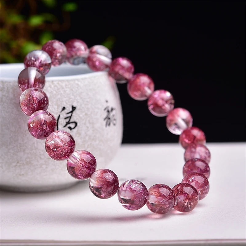 9MM Natural PurpleCopper Super Seven Quartz Bracelet Women Men Handmade Stretch Rope Bracelet Luxury Jewelry Energy Healing Gift