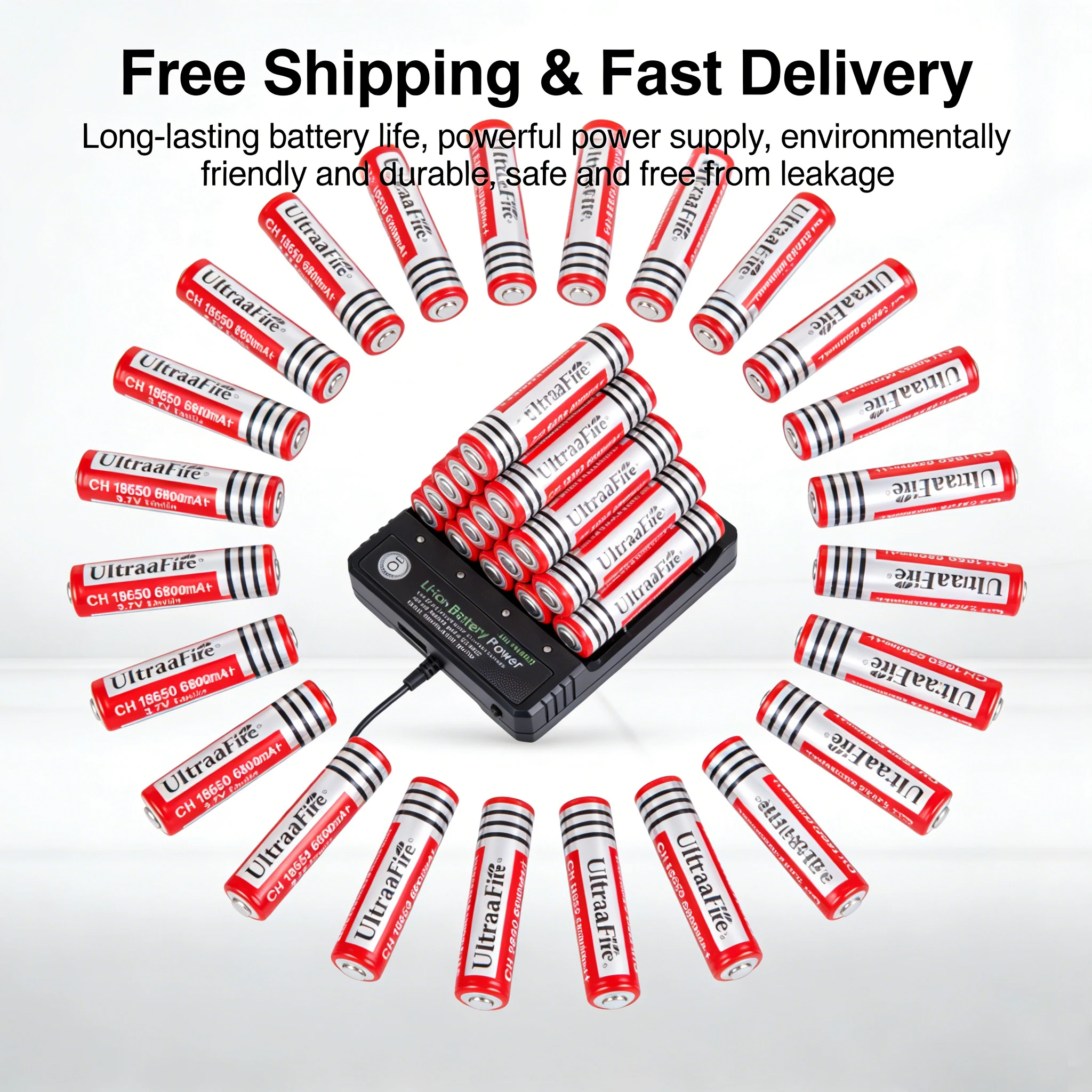 

Rechargeable 18650 3.7V Lithium Battery for Portable Flashlight Torch RC Toy Doorbell Fan 18650 Li-ion Replacement Battery