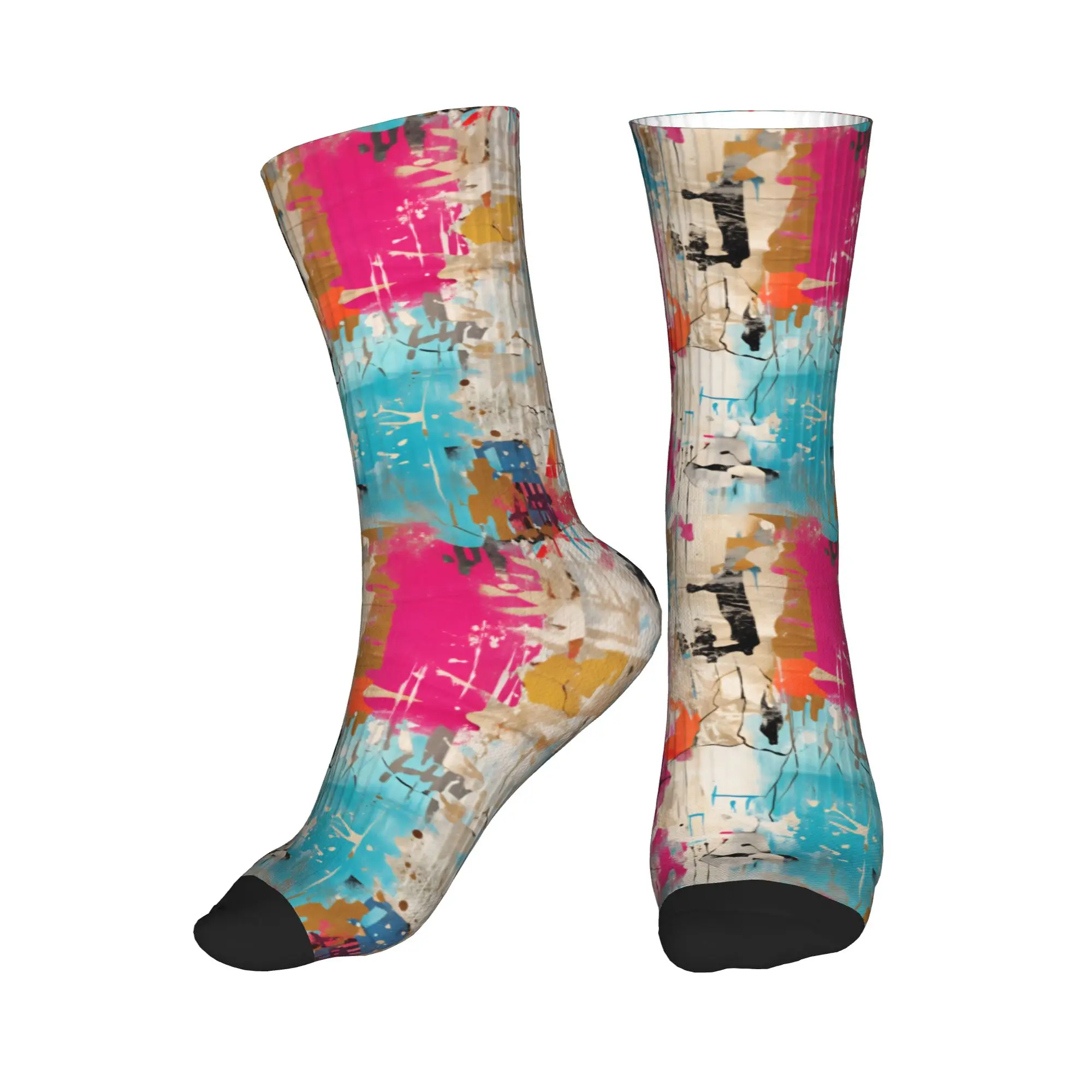 

Cute Girly Grunge Plaster Vintage Texture Socks Women Men Warm 3D Print Sports Basketball Socks
