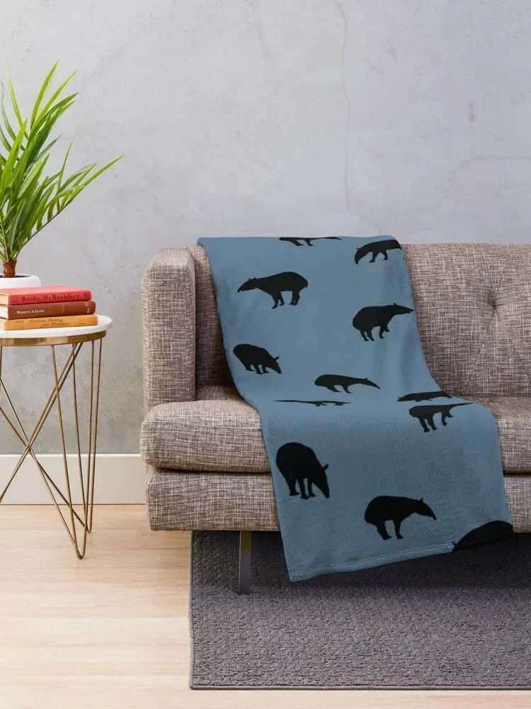 Tapir Silhouettes Pattern World-Tapir-Day Throw Blanket wednesday Decorative Sofa Blankets