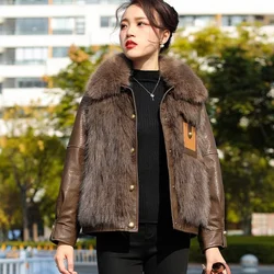 Autumn Winter Short Women Warm Outwear Fashion Trend Jacket Short Loose Elegant Temperament Imitation Fox Fur Coat Women