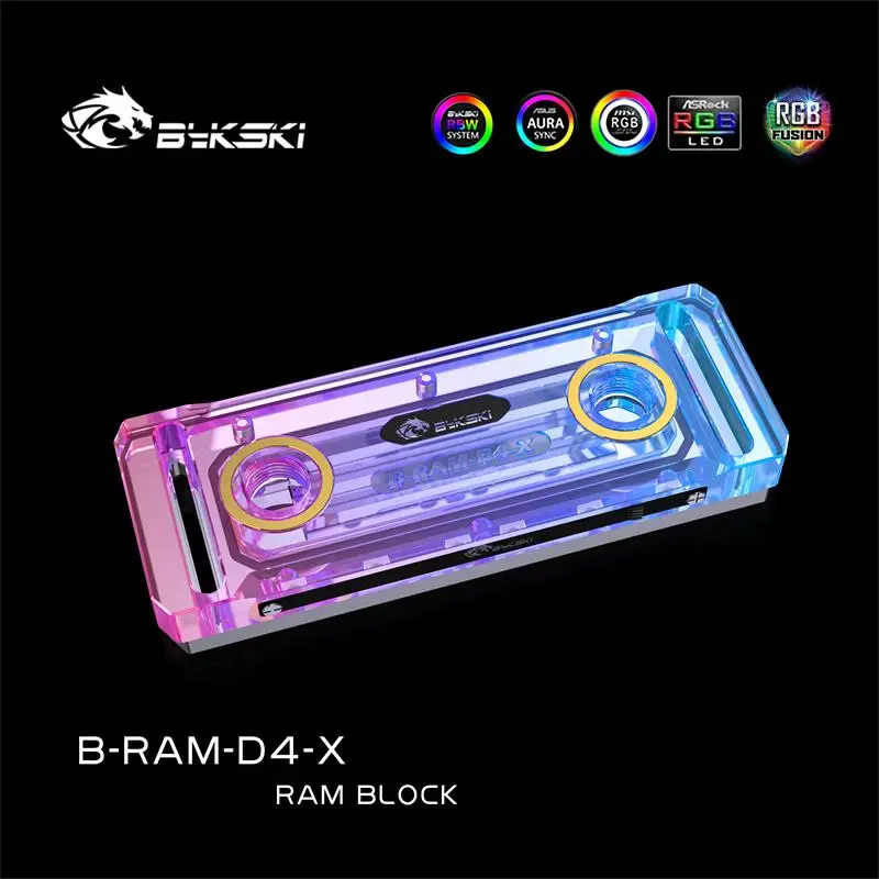 Bykski B-RAM-D4-X RAM Water Cooling Block Use for Dual or 4 Channel 2pcs 4pcs RAM PC Copper Radiator with Metal Cover / Armor