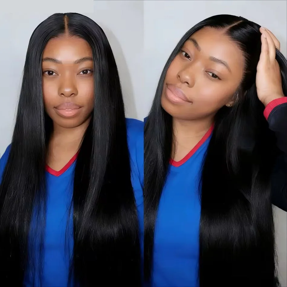 

40-дюймовые прямые парики фронта шнурка для чернокожих женщин, человеческие волосы, бразильские предварительно выщипанные кружева 13x4 13x6, кружевные фронтальные парики на 360 градусов