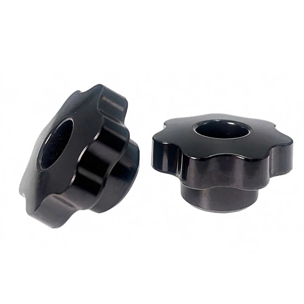 1Pcs M4 - M20 Bakelite Star Knob Through Hole Plum Hand Tightening Nut Machine Tool Fixture Mechanical Equipment Black/Red