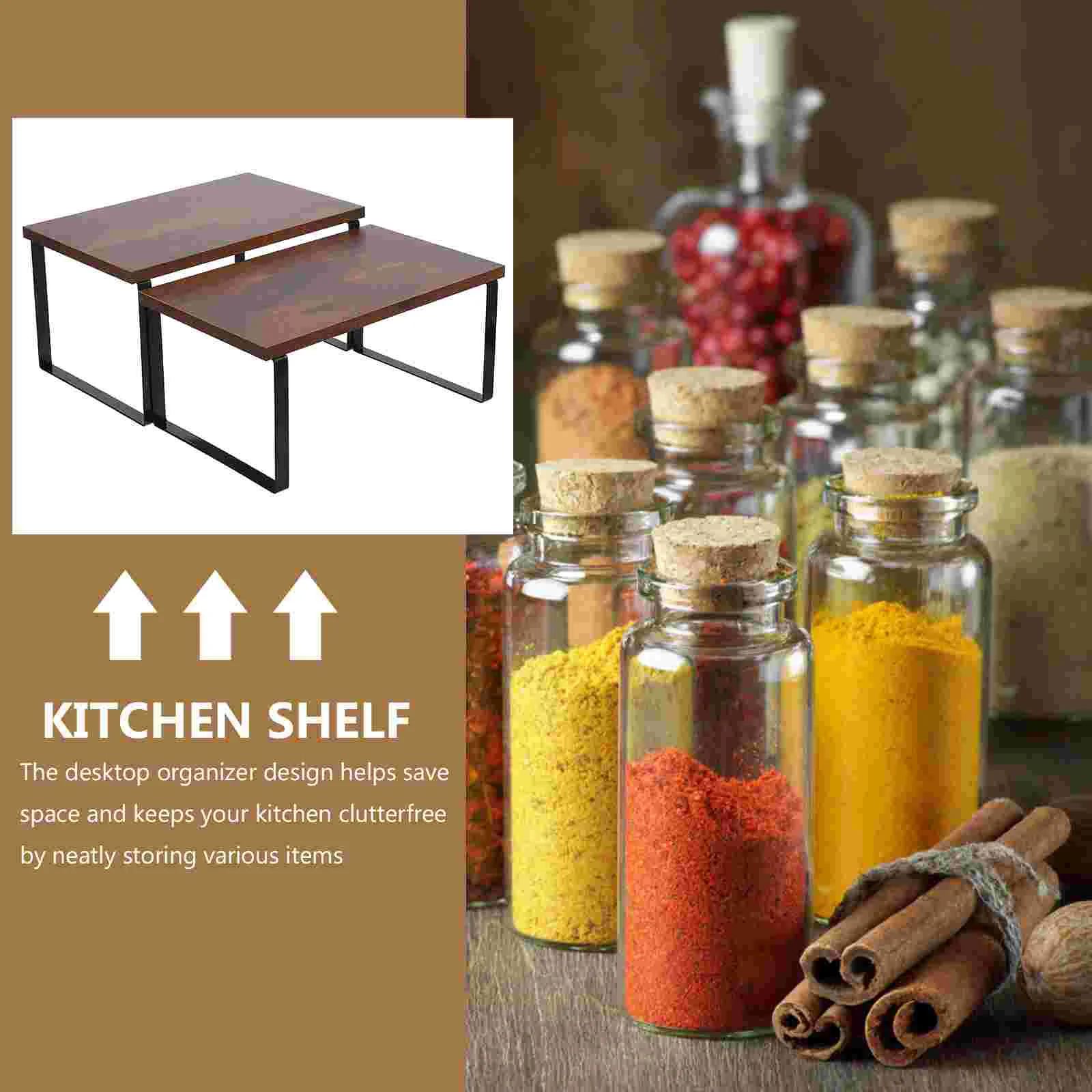 Scaffale portaoggetti da cucina Scaffale organizer per scaffali da scrivania per armadietto da appoggio