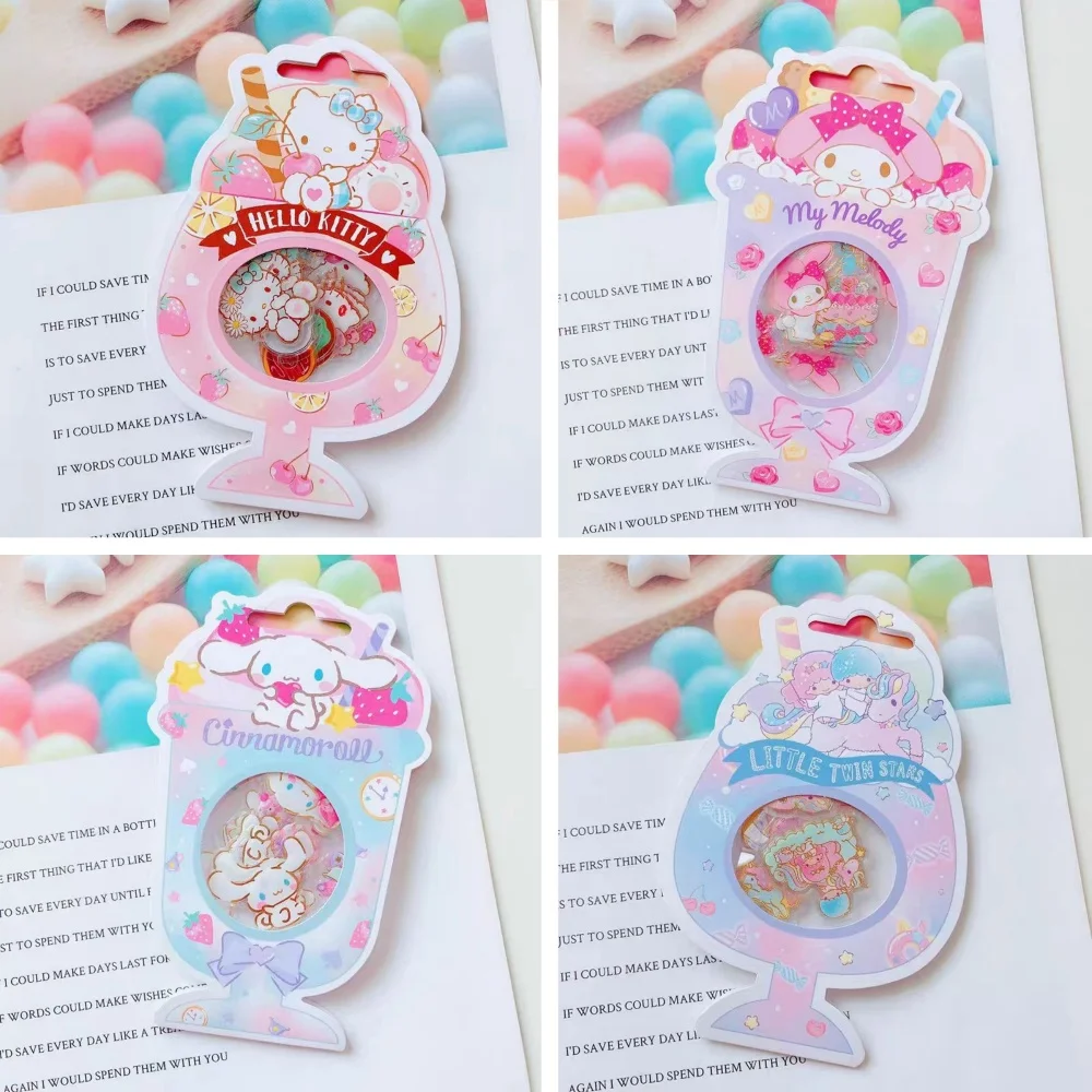 Genuine Sanrio Hello Kitty Toys Stickers Cartoon Melody Cinnamoroll Scrapbook Bicycle Helmet Skateboard Decor Decals Girls Gifts