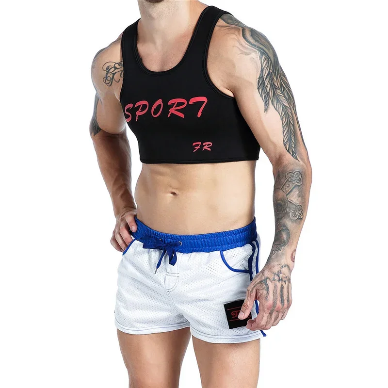 Men\'s Chest Vest Basketball Dumbbell Training Sports Mens Tank Tops Sleeveless Shirt Tops Boxers Underwear Men Undershirts Sets