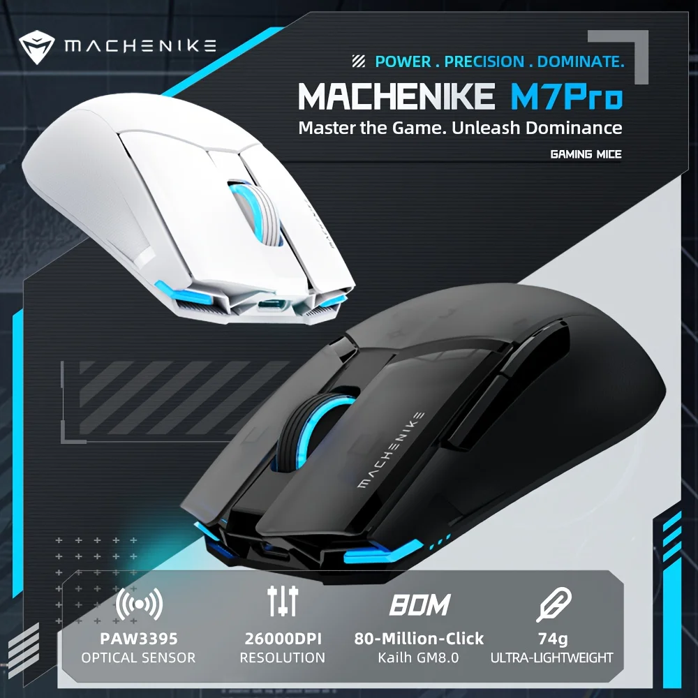 unsharkable High-Precision Wireless Gaming Mouse - 26000DPI PAW3395 Sensor - Ultra-Lightweight Feather Feel Seamless Laptop