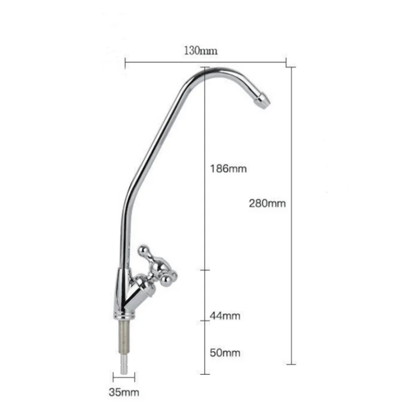 1/4 "кран для очистки воды обратный осмос фильтр для питьевой воды кран внешнее хромирование