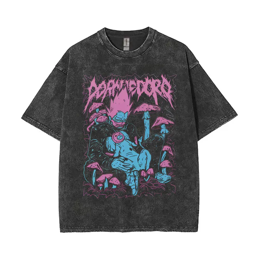 

Washed Vintage Anime Dorohedoro En Noi Nikaido Kaiman Graphic T-shirt Men Women Gothic Horror Cotton Tshirt Oversized Streetwear
