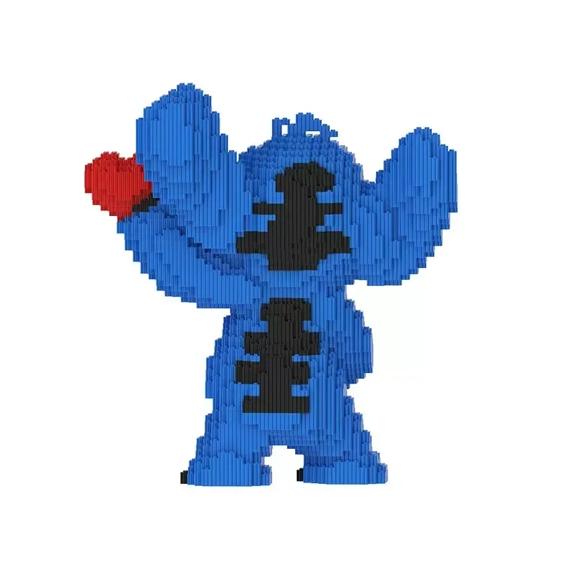 Super Love Stitch-Juego de pareja de juguetes de bloques de construcción de Ángel, rompecabezas de bloques de construcción para niños, adorno de escritorio, regalo de cumpleaños