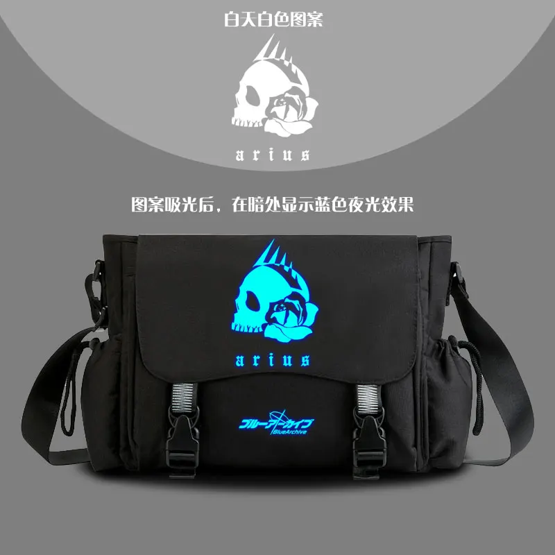 Imagem -04 - Srt Valkyrie Anime Cosplay School Bolsa Azul Arquivo Mochila Luminosa para Meninas e Meninos Adolescentes Bolsa de Viagem Casual Nova