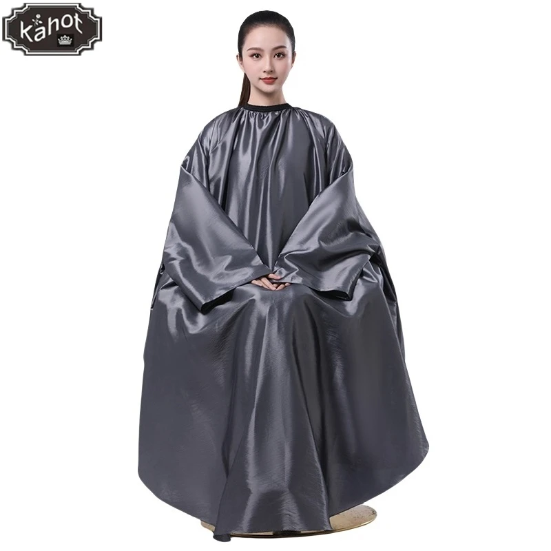 Professional Hairdressing Apron With Sleeves Cape Waterproof Enlarged Hair Cutting Dyeing Apron Gown Barbershop Salon Accessory