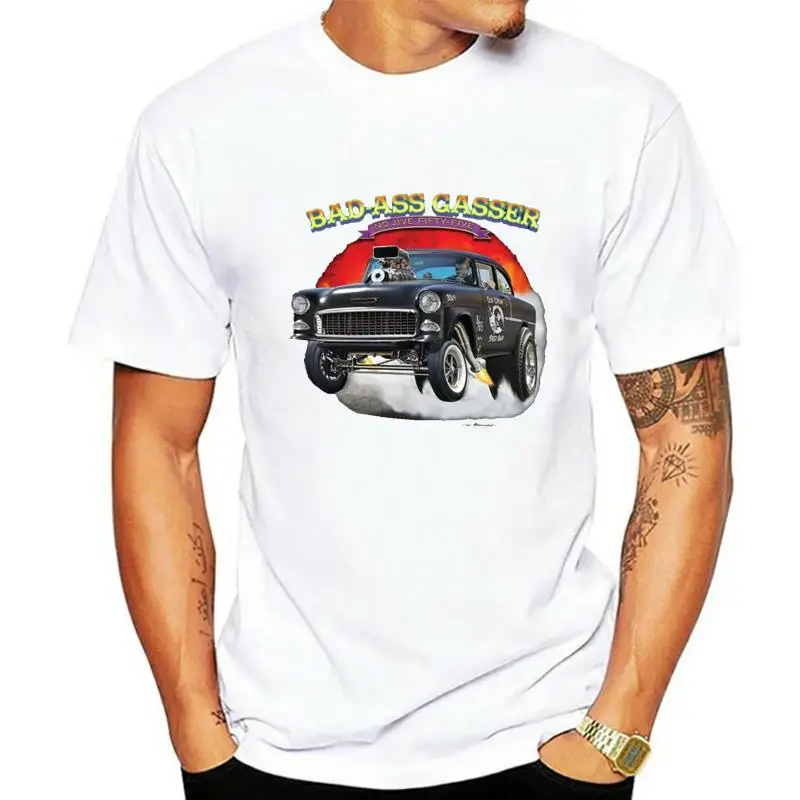 Chevy 55 Bad Ass Gasser Hot Rod T-shirt 100% Cotton Small to XXXXXL