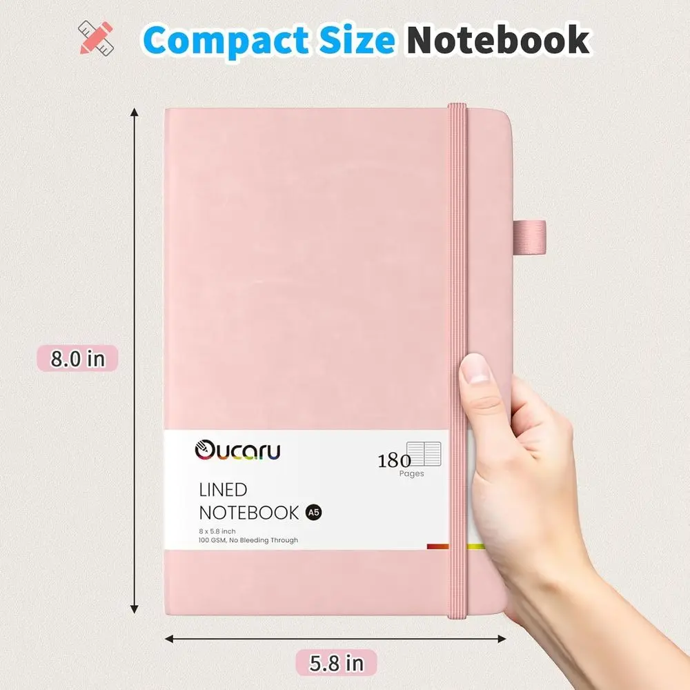 Set of 16 A5 Notebooks, 180 Pages, 100 GSM Paper, Ideal for Daily Writing, Work, School, and Travel