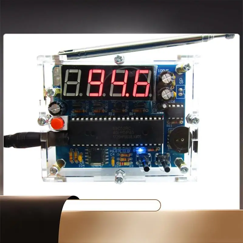 

Комплект для производства радио 51, детали MCU DIY для домашнего цифрового радио, обучения микроконтроллерам, установки радиоприемника электромобиля-X64A